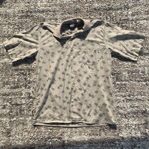 Vintage Woolrich Mens M Short Sleeve Tan Button Shirt